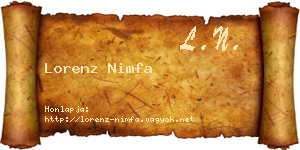 Lorenz Nimfa névjegykártya
